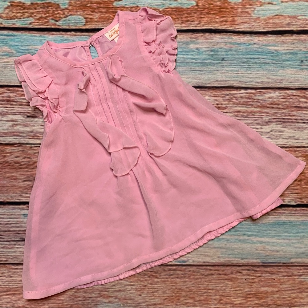 Cat & Jack Pink Chiffon Ruffle Dress 💕